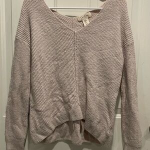 Jessica Simpson Beige V-Neck Knitted Sweater